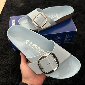 BIRKENSTOCK Madrid Big buckle blue leather sandals slippers slides shoes eur 40
